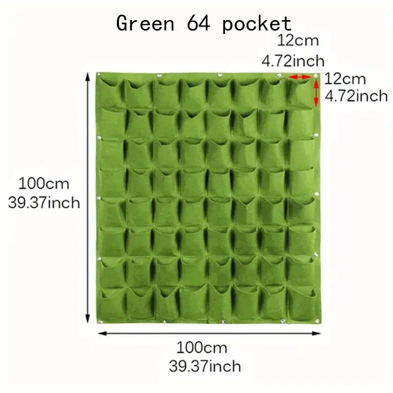 Felt bags suitable for plant planting, vertical wall hanging, balcony greening, flower growth and square multi-mouth felt bags