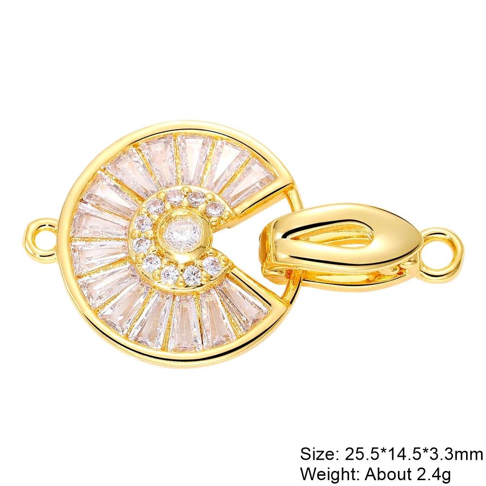 Juya 18K Gold Silver Plated Fasteners Accessories Creative Closure Lock Clasps For DIY Needlework Beads Pearls Jewelry Making
