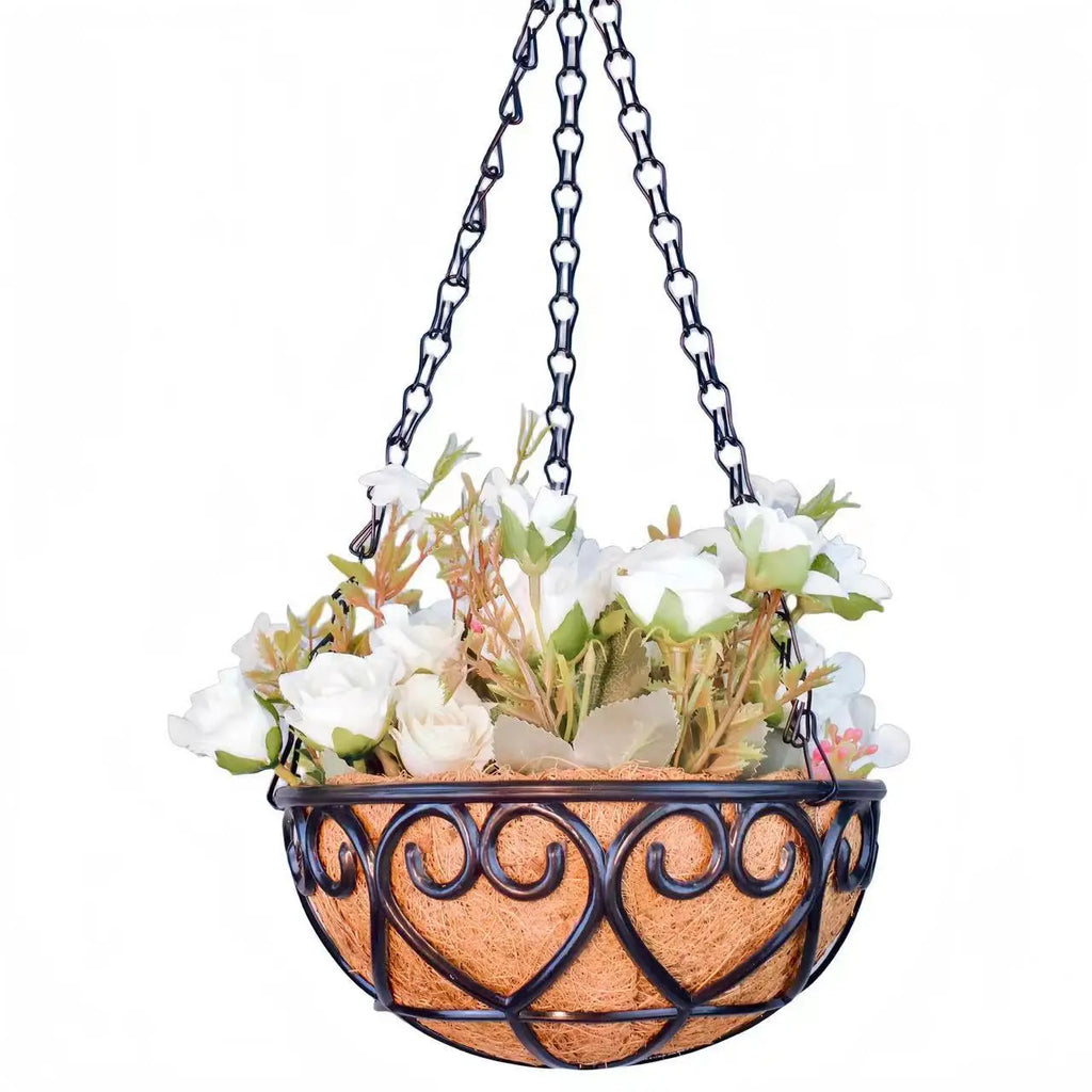 12inchHanging basket flowerpot coconut palm indoor flowerpot hanging basket flowerpot hanging plant indoor and outdoor flowerpot