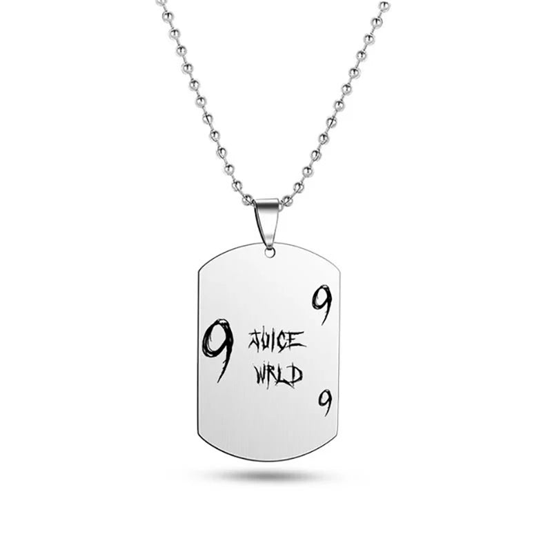 Hip Hop Rapper Wrld 999 Necklace Jewelry Stainless Steel Pendant Tag Necklaces Fans Fashion Jewelry Gifts