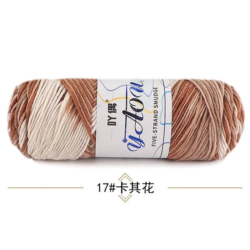 Colorful Milk Cotton Yarn 100g 200m Section Dyed Crochet