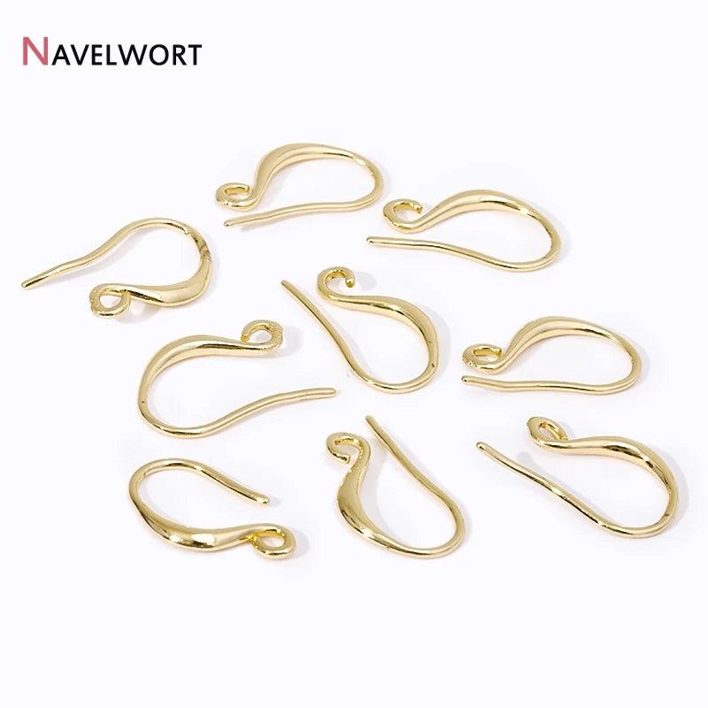 5Pairs/Lot 14K/18K Real Gold Plated Brass Earring Hooks For Jewelry Making,Earwires,Hooks For Earrings,Earring Making Supplies