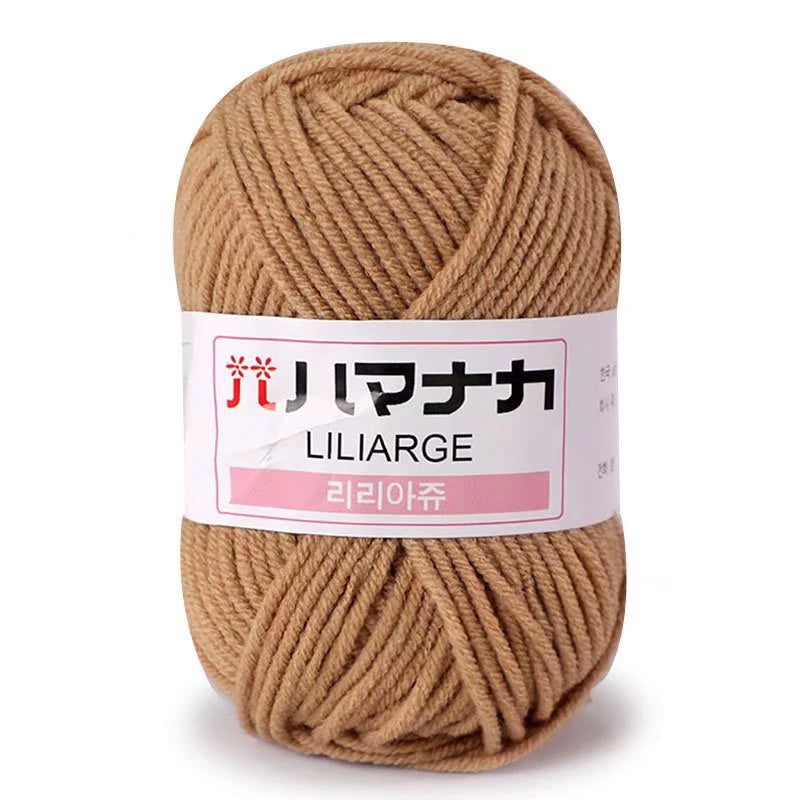 Soft Milk Cotton Knitting Yarn 25g Anti-Pilling High Quality 4ply Crochet Yarn for Scarf Sweater Hat and Doll Craft