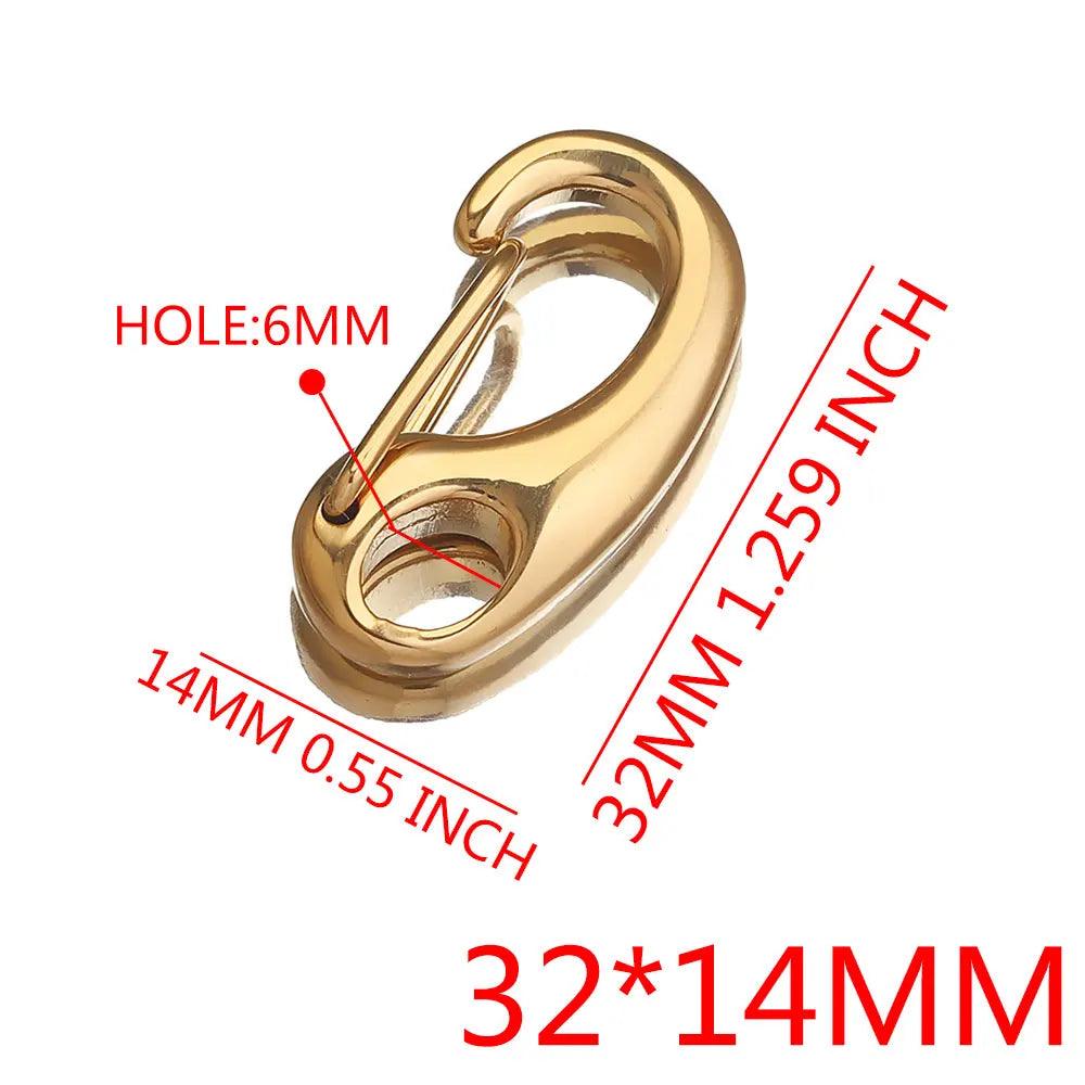 3Pcs Stainless Steel D-shaped Lobster Clasp Snap Hook Keychain Connectors Parts for Bracelet Necklace Chain DIY Jewelry Making