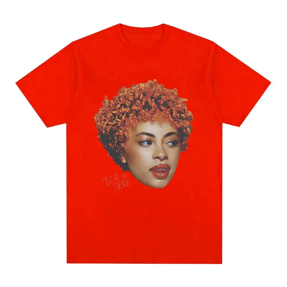 Rapper Ice Spice Graphic T Shirt for Men and Women in Hip Hop Street Style Casual Summer Fashion