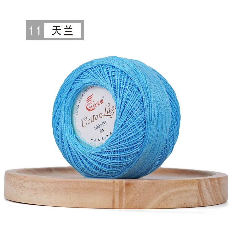 100% Cotton Mercerized Crochet Yarn 45g for Knitting and Embroidery Projects