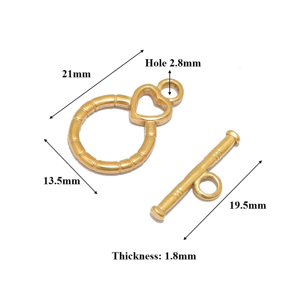 4 Sets Stainless Steel Gold Toggle OT Clasps for DIY Jewelry Making Necklaces Connectors Fasteners Bracelets Hooks Supplies