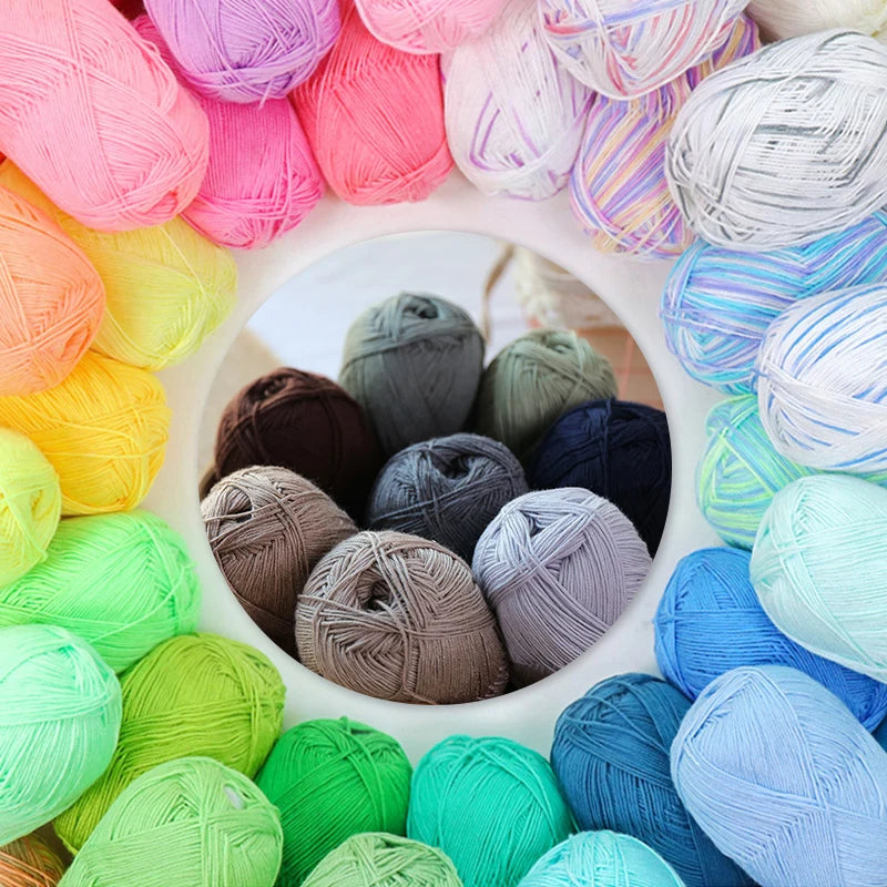 1 Ball 50g Soft Smooth Natural Bamboo Cotton Hand Woven Yarn Baby Cotton Crochet Knitted Thread For Sweater Scarf Hat DIY Craft