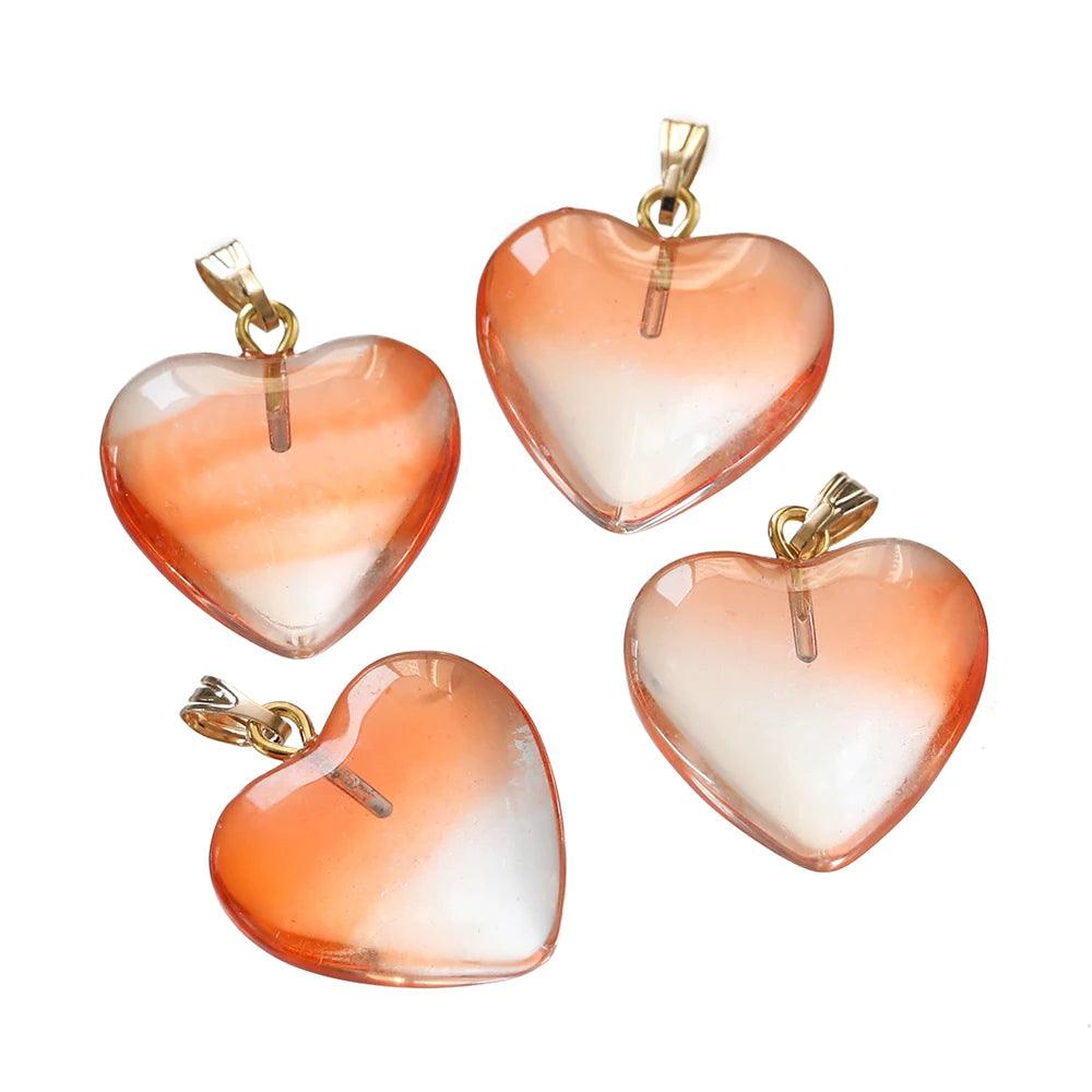 10Pcs 20x22mm Czech Lampwork Crystal Glass Heart Beads Charms pendant DIY Handmade Jewelry Making Necklaces Earrings Supplies