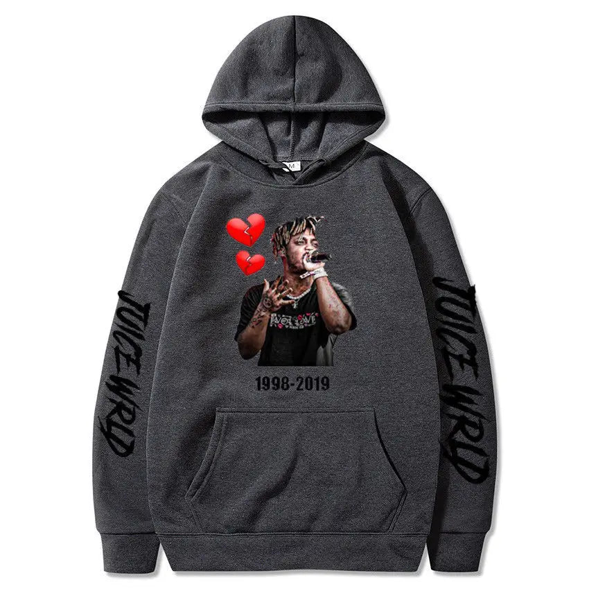 Rapper Juice Wrld 999 Letter Printed Hoodie Y2k Women's Casual Fashion Sportswear Autumn/Winter Hoodie Men's Women's Clothing