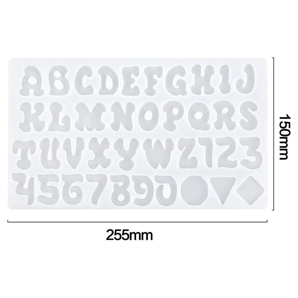 English Alphabet A-Z Epoxy Resin Silicone Mold Letter 0-9 Number Keychain Earring Pendant DIY Crafts Casting Tool Resin Mould