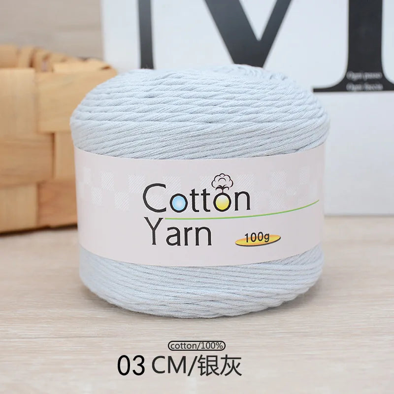 100g 100 Percent Cotton Hand Knitting Yarn Soft Crochet Yarn for Sweater Scarf Blanket Hat and Amigurumi