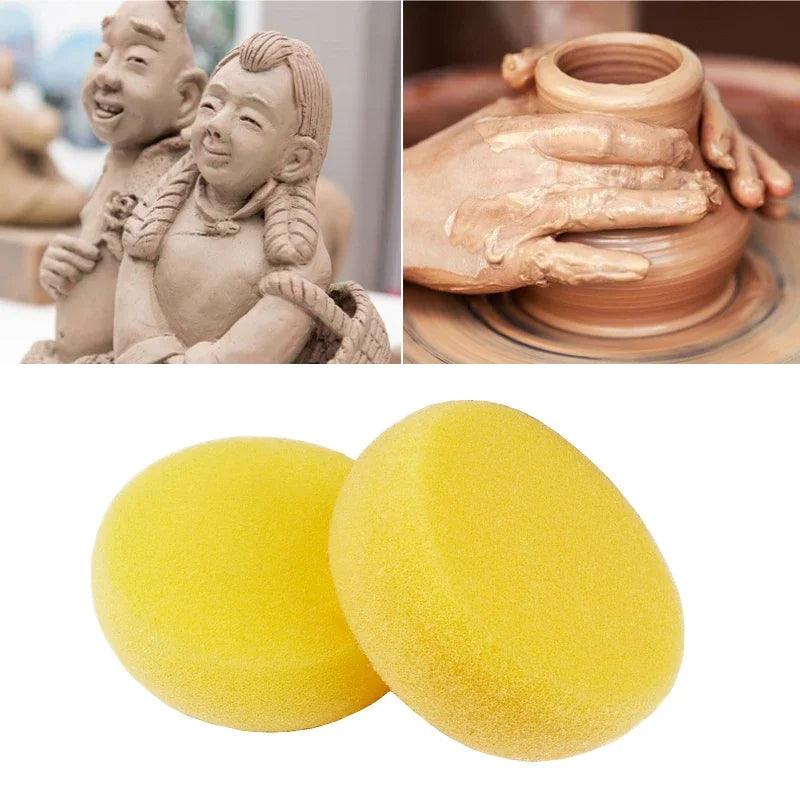 12Pcs Round Shape Ceramic Sponges Painting Water Absorbent Sponge Sculpture Pottery Tools Clay PotterySculping Tool Accessories
