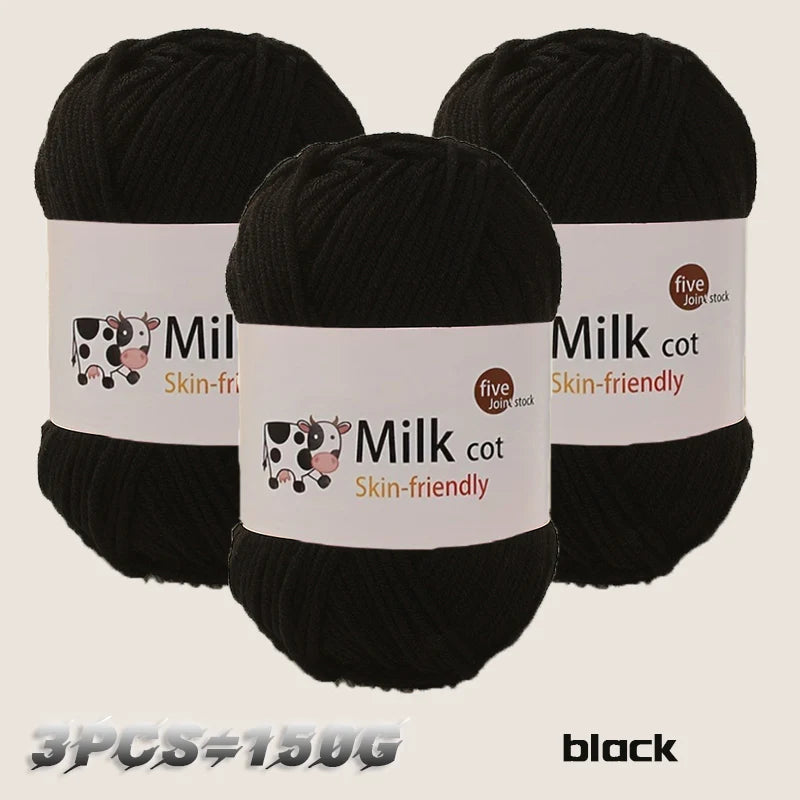 150g 5 Strand Milk Yarn Handmade Medium Thick DIY Woven Doll Sweater Flower Hat Scarf Yarn Ball