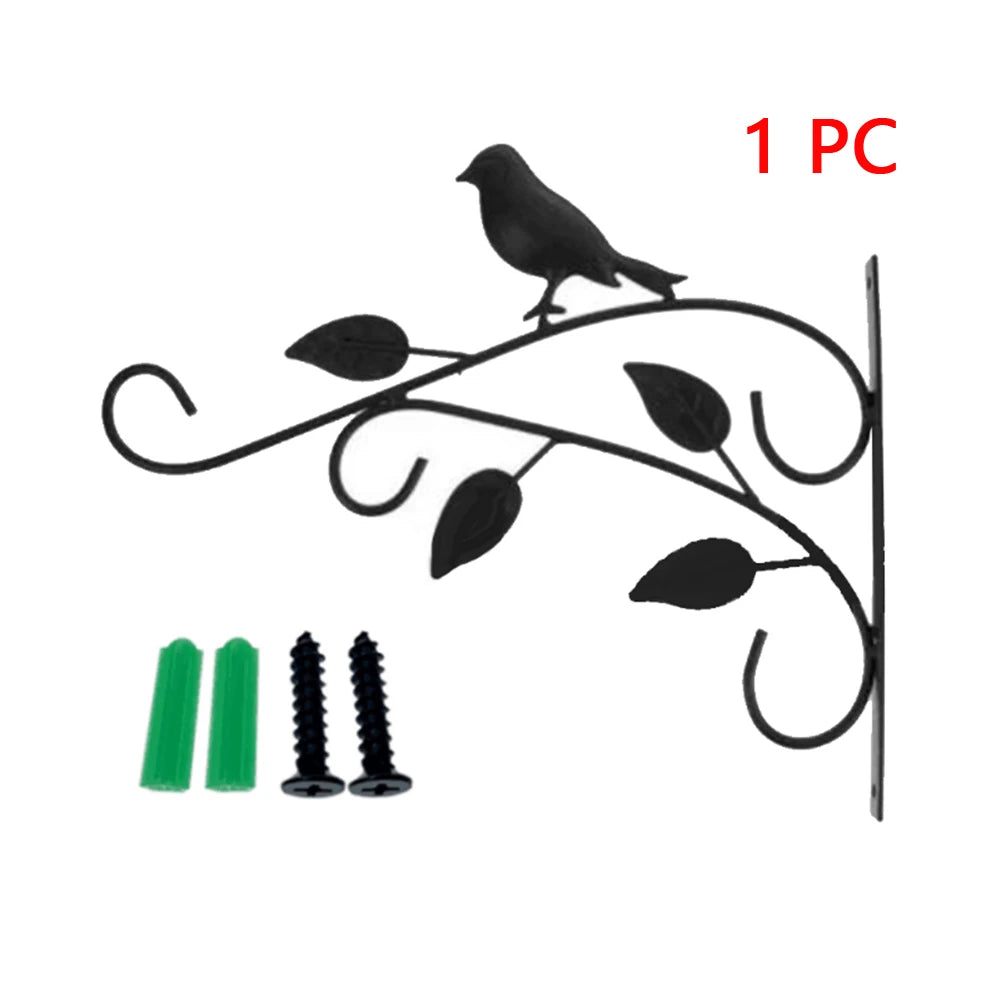 Garden Iron Hook Bracket Metal Practical Wall Mounted Flower Pot Basket for Outdoor Indoor Hanging Plants Supplies