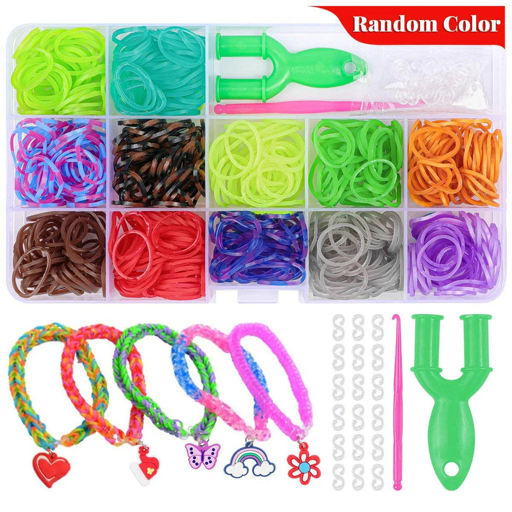 15 Grid Multicolor Machine Rubber Bands Diy Loom Bands Kit Elastic Band Weaving Kit Art Craft Kit Christmas Birthday Bracelet