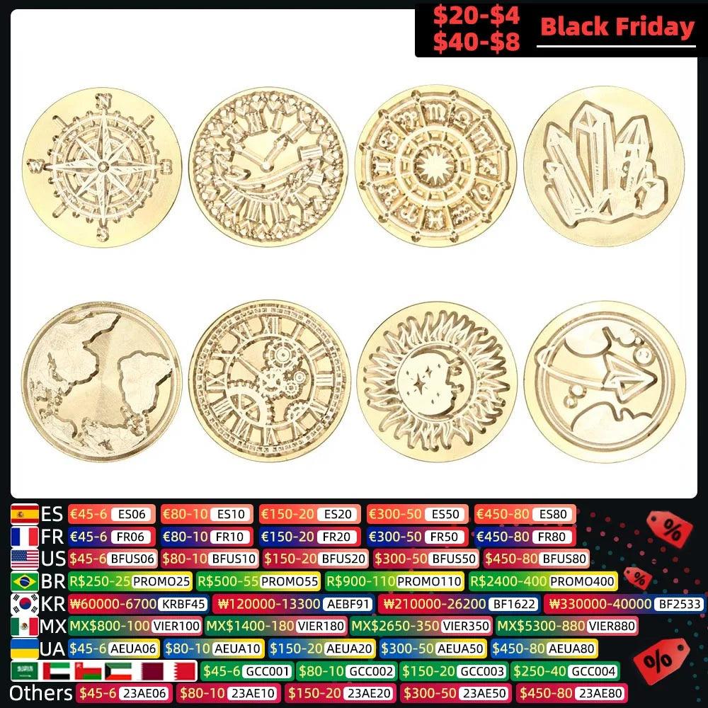 Wax Seal Stamp Vintage Round Antique Sealing Invitations DIY Envelope Hobby Tools Dedicated Replace Copper Head - Winord