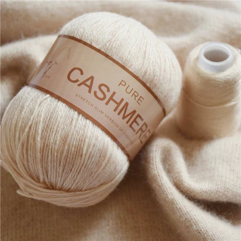 Pure Mongolian Cashmere Yarn for Crocheting 3-Ply Worsted Warm Soft Weaving Fuzzy Knitting Thread Pack of 5