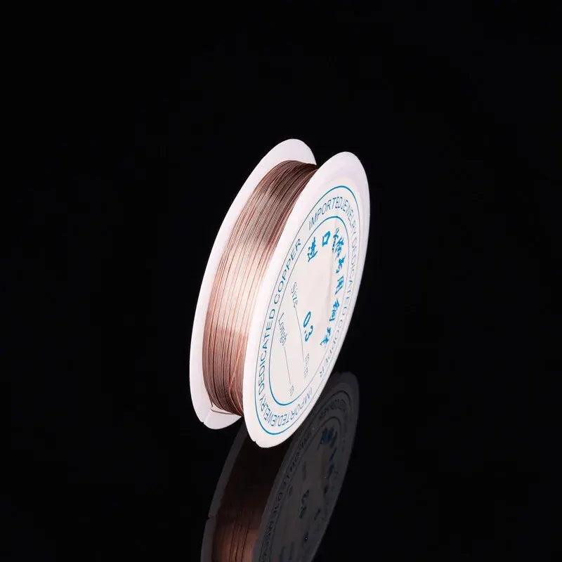 A Roll of 0.2/0.3/0.4mm * 15m Color Retention Copper Wire, Copper Wire Shape Wire, Jewelry Beaded Bracelet, Pearl Shaped Windin