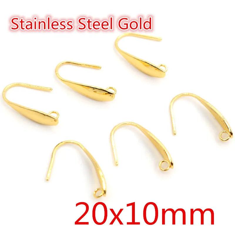 20pcs 316 Stainless Steel Geometric Polygonal Earring Stud Hooks Posts Connector For DIY Jewelry Making Supplies