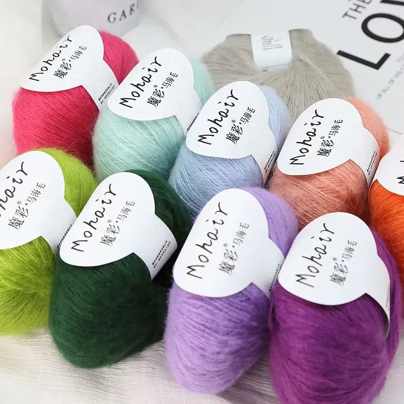 1Pc 25g Mohair Yarn hand knitting Soft Mohair Crochet yarn For knit lana crochet wool DIY Shawl Sweater Cloth 160m