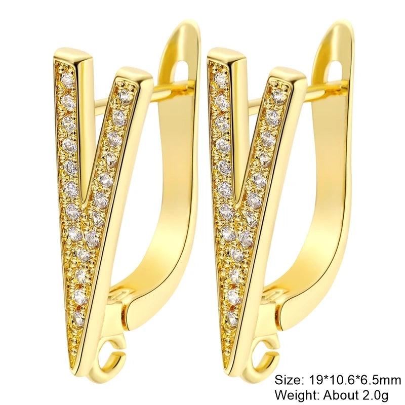 Juya DIY Women's Earring Making 18K Gold Silver Plated Basic Antiallergic Fixtures Ear Wire Fastener Hooks Accessories Supplies