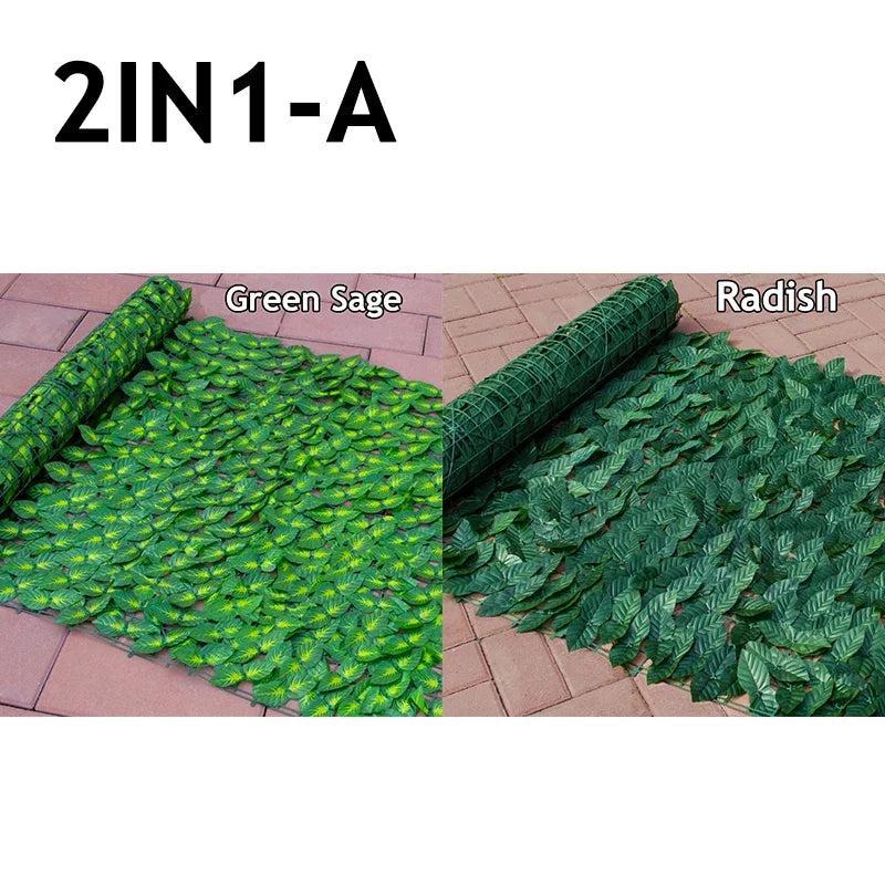 Artificial Ivy Hedge Green Leaf Fence Panels Faux Privacy Fence Screen for Home Outdoor Garden Balcony Decoration 1X3m