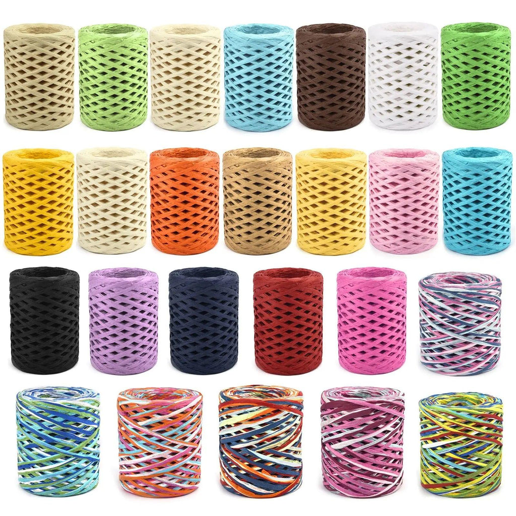 100M Natural Raffia Straw Yarn For Knitting Crocheting Paper Threads Friendly Paper Yarn DIY Handmade Summer Sunhat Beach Bag