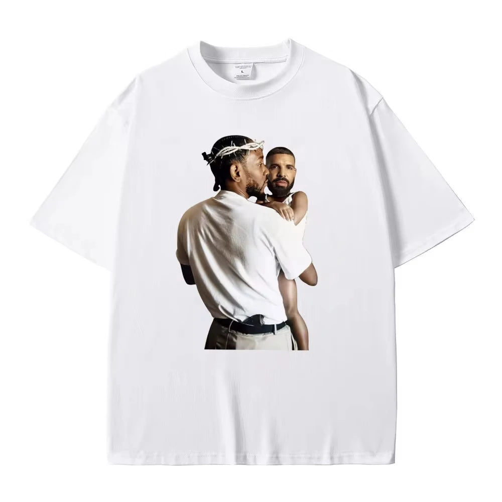 Kendrick Lamar Drake Funny Meme T Shirt Mr Morale The Big Steppers Hip Hop Casual Oversized Tee for Men and Women