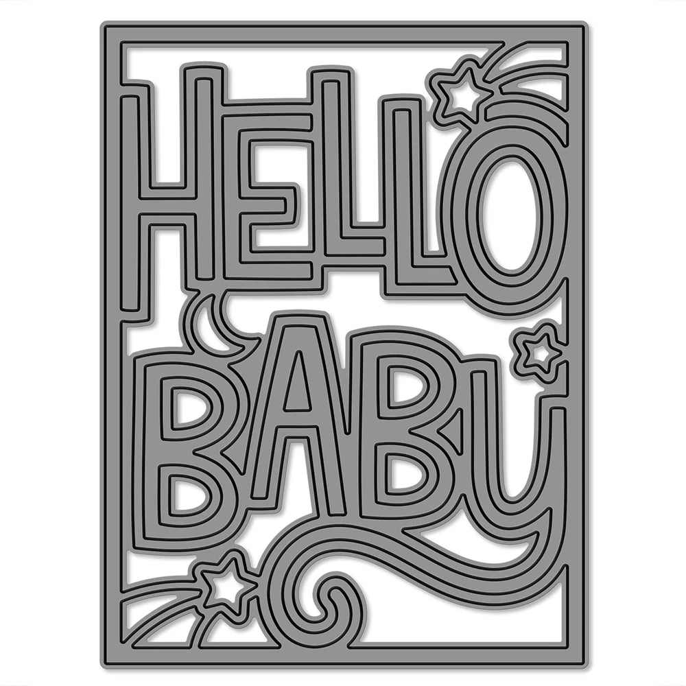 Foldable Box Cloud Rainbow Rectangle Hello Baby Elephant Moon Metal Cutting Dies for Scrapbooking Crafts DIY Card Making L01