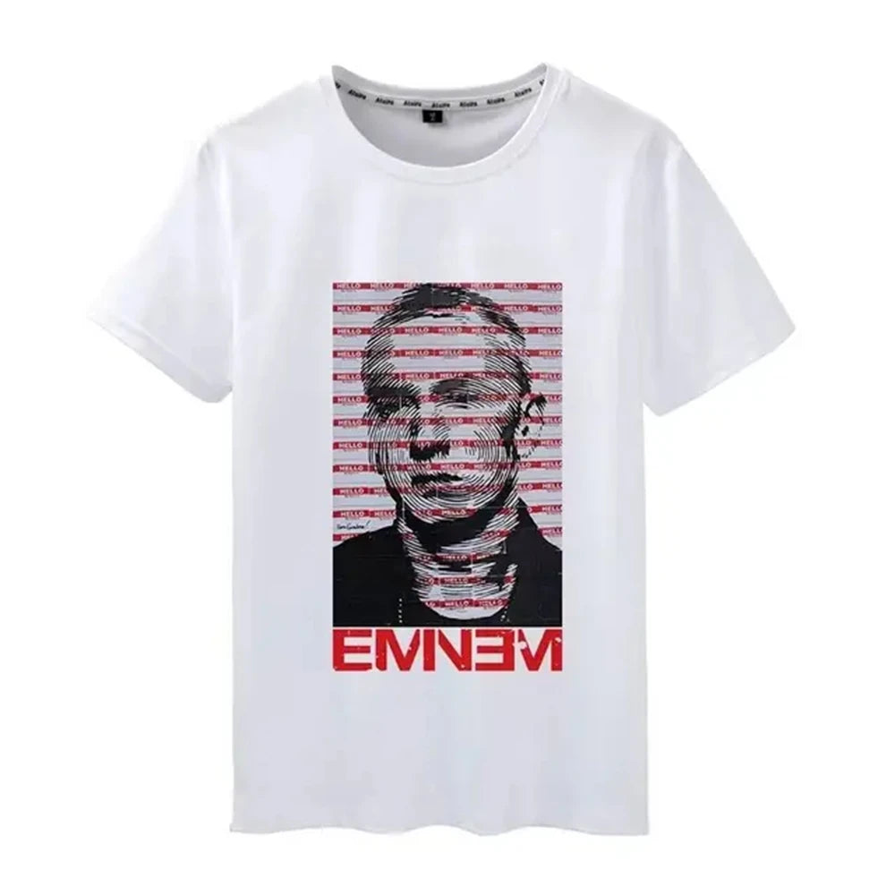 Rapper Eminem Unisex T Shirt for Men and Women Fashion Hip Hop Top Loose Rock Tee Summer Style
