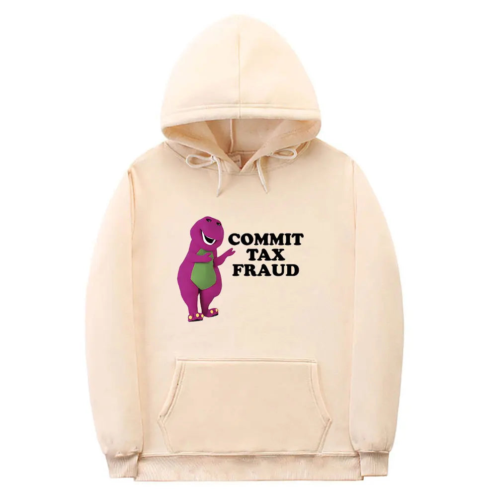 Funny Commit Tax Fraud Meme Hoodie Men Women Anime Cartoon Casual Oversized Pullover Hoodies Unisex Fahsion Fleece Sweatshirt