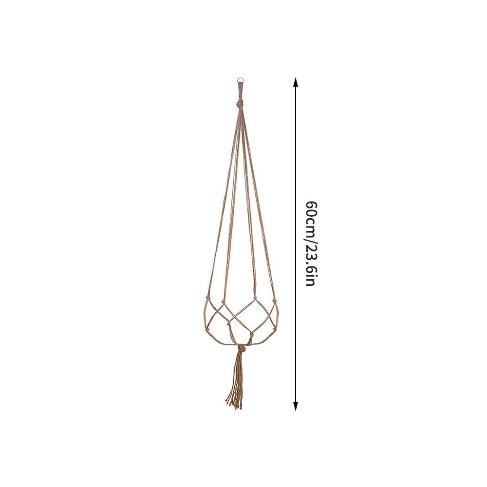 1PC Creative Woven Garden Flowerpot Net Cotton Hemp Rope Hand-Woven Simple Indoor And Outdoor Hanging Wall