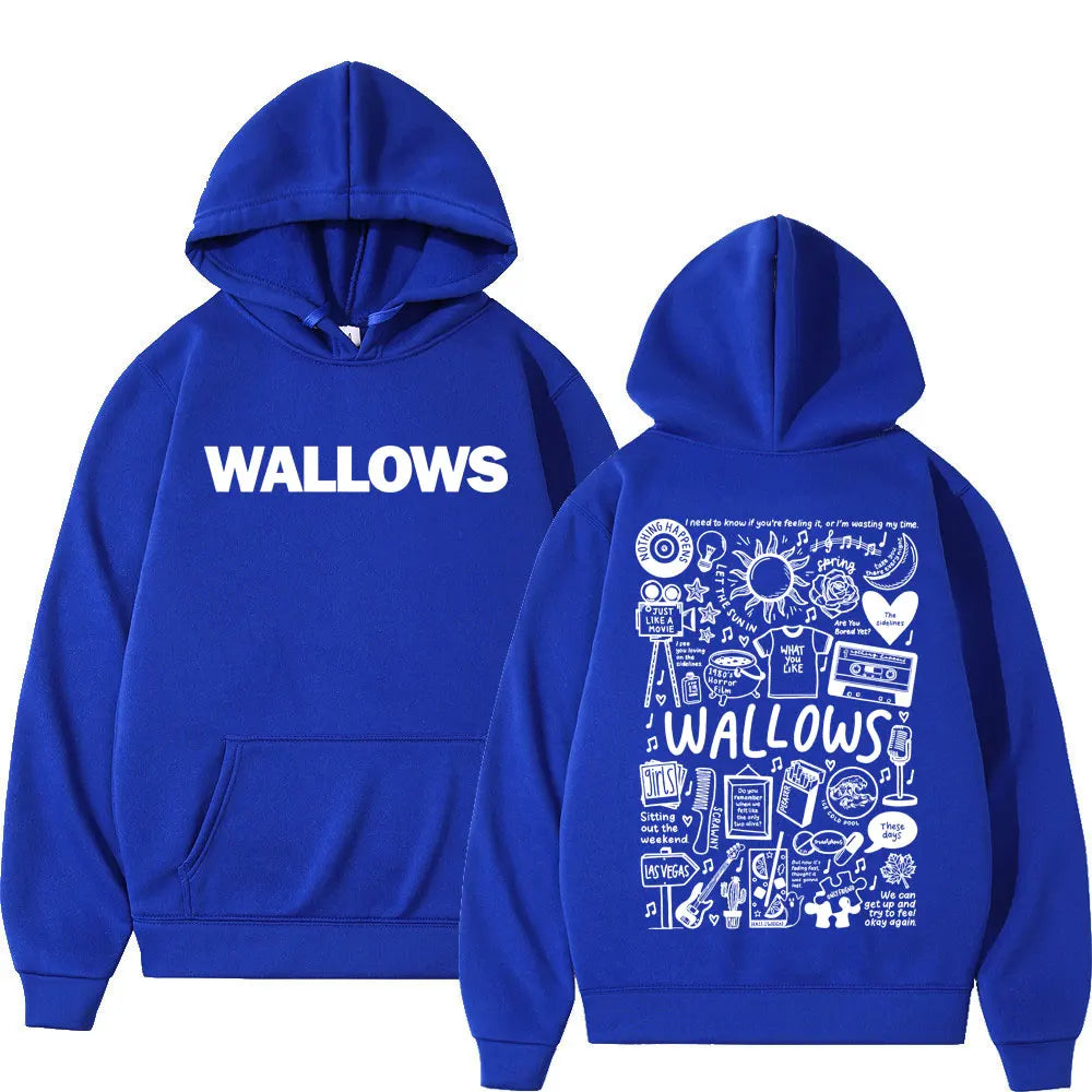 Rock Band Wallows Model Tour 2024 Hoodies Men's Women's Fashion Vintage Pullovers Autumn Winter Casual Long Sleeve Sweatshirts