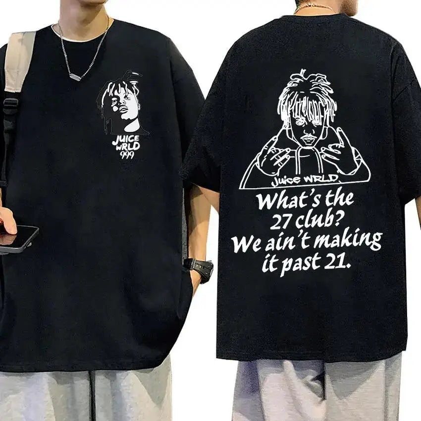 Juice WRLD T Shirt for Men and Women Casual Hip Hop Summer Sweatshirts Black Pullover for Boys and Girls