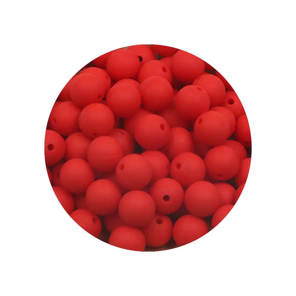 Kivoct 100Pcs 12MM Round Silicone Beads For Jewelry Making DIY  Pacifier Chain Necklace Keychain Accessories