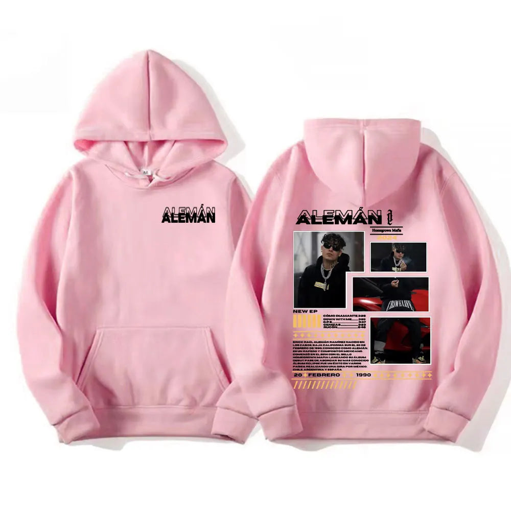 Rapper Aleman Homegrown Mafia Tour Album Merch Sweatshirt Men Women's Clothing Fashion Hip Hop Punk Style Casual Pullover Hoodie