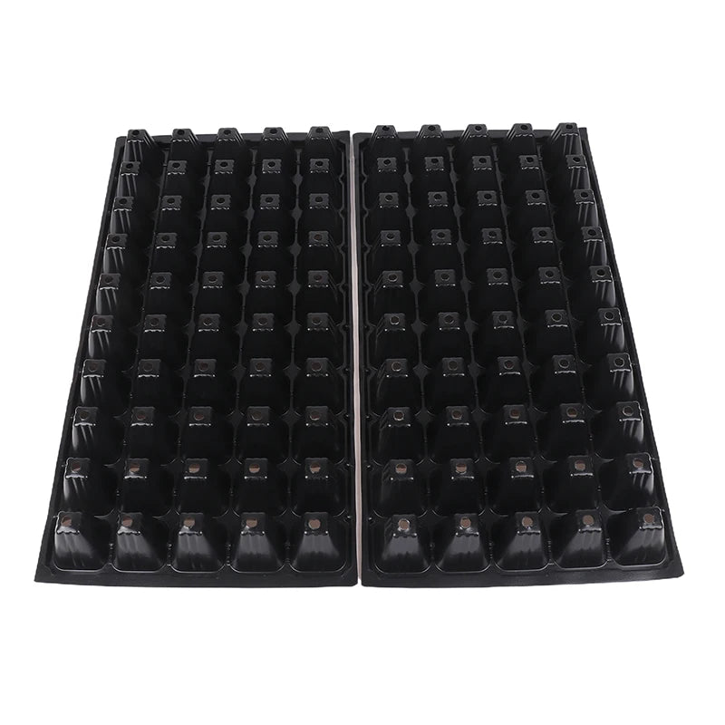 2Pcs 50-Cells Seedling Trays Plastic Gardening Germination Trays Black Seedling Container Garden Supplies For Vegetable Flower