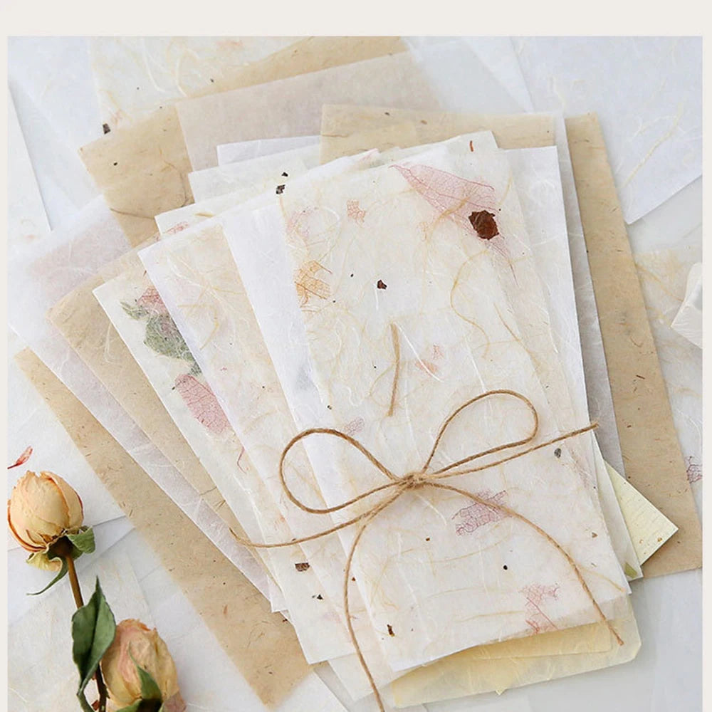 30PCS Scrapbooking Tissue Paper Onion Skin Kraft Paper Scrapbook Decoration Special Material Floral Collage