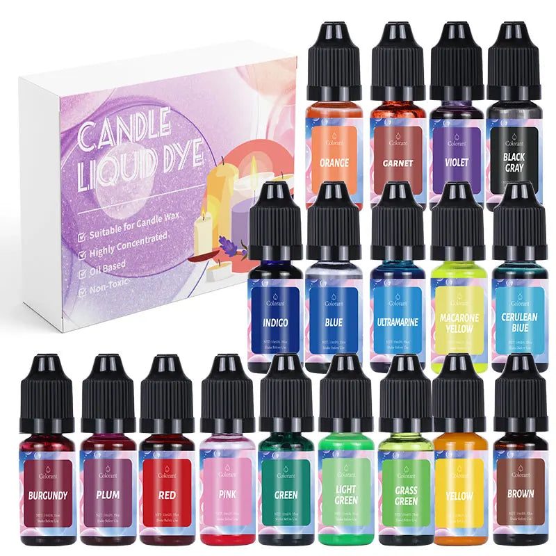 Candle Dyes Kit Liquid Colorant Pigment Set DIY Candle Making Supplies Aromatherapy Soap Soy Wax Dye Candles Manufacture Pigment