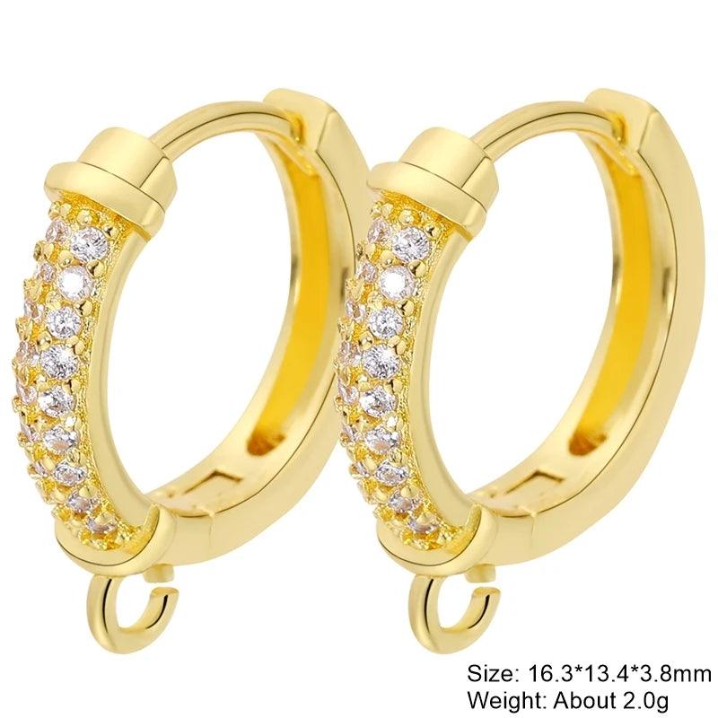 Juya DIY Women's Earring Making 18K Gold Silver Plated Basic Antiallergic Fixtures Ear Wire Fastener Hooks Accessories Supplies