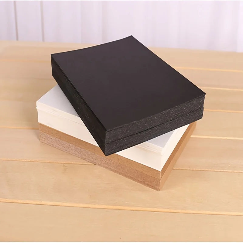 60 pcs thick Black cowhide white cowhide cardboard DIY small card blank postcard cowhide bookmark Doodle drawing paper