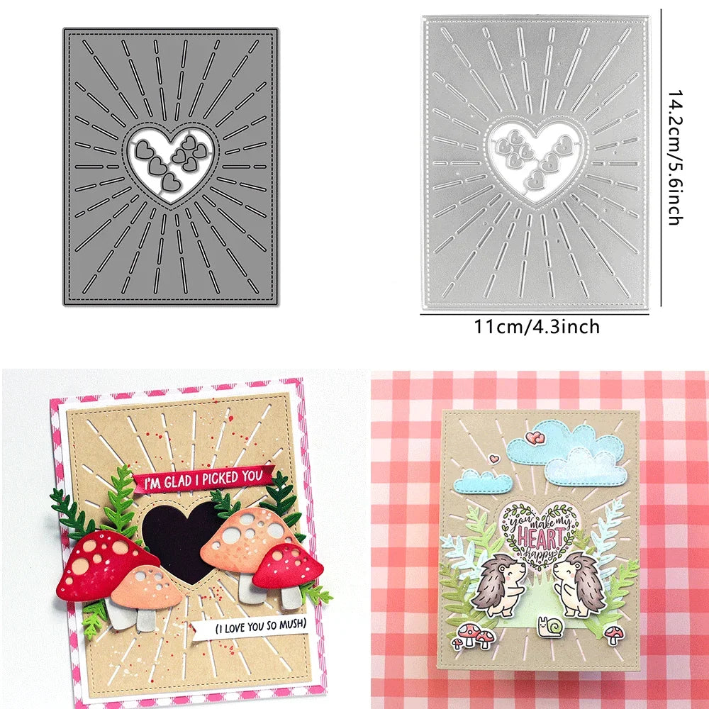 Heart Pouch and Add-On Metal Cutting Dies Embossing Diecut for DIY Wedding Card Making Scrapbooking Crafting Supplies