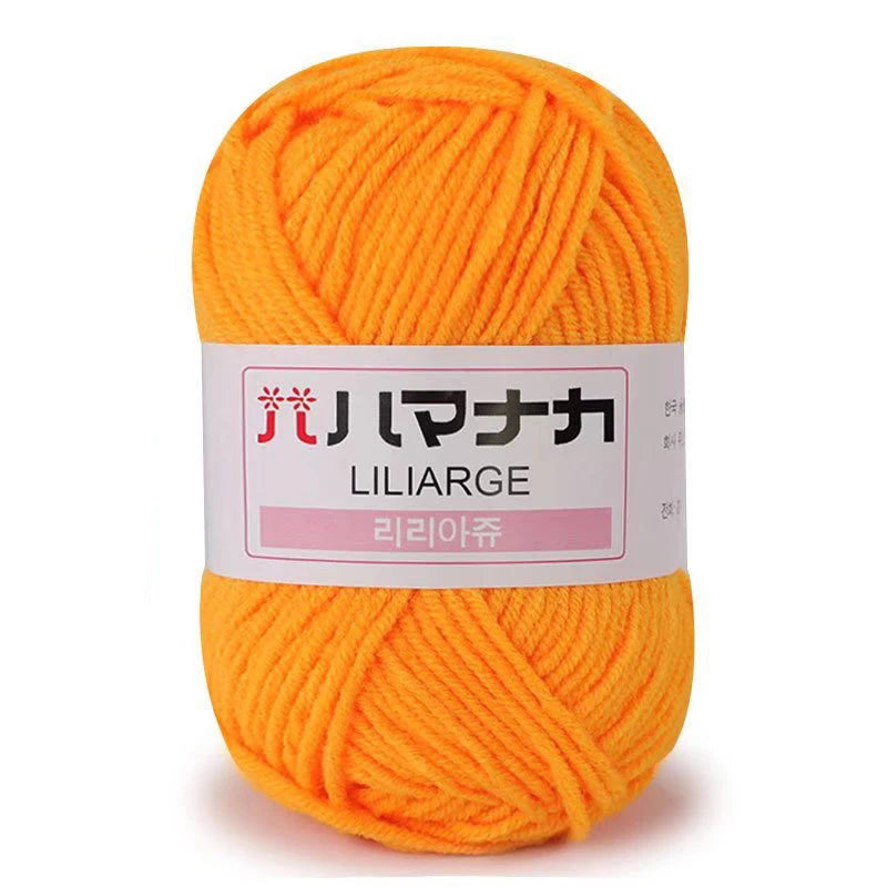 Soft Milk Cotton Knitting Yarn 25g Anti-Pilling High Quality 4ply Crochet Yarn for Scarf Sweater Hat and Doll Craft