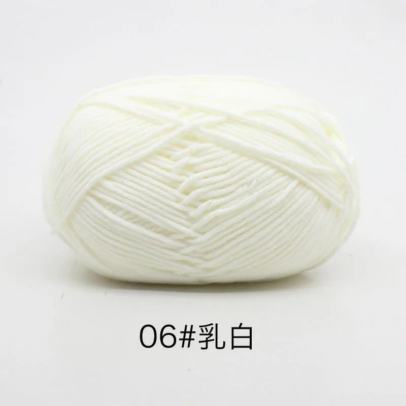 4ply Milk Cotton Knitting Yarn Set for Crochet Crafts and DIY Projects
