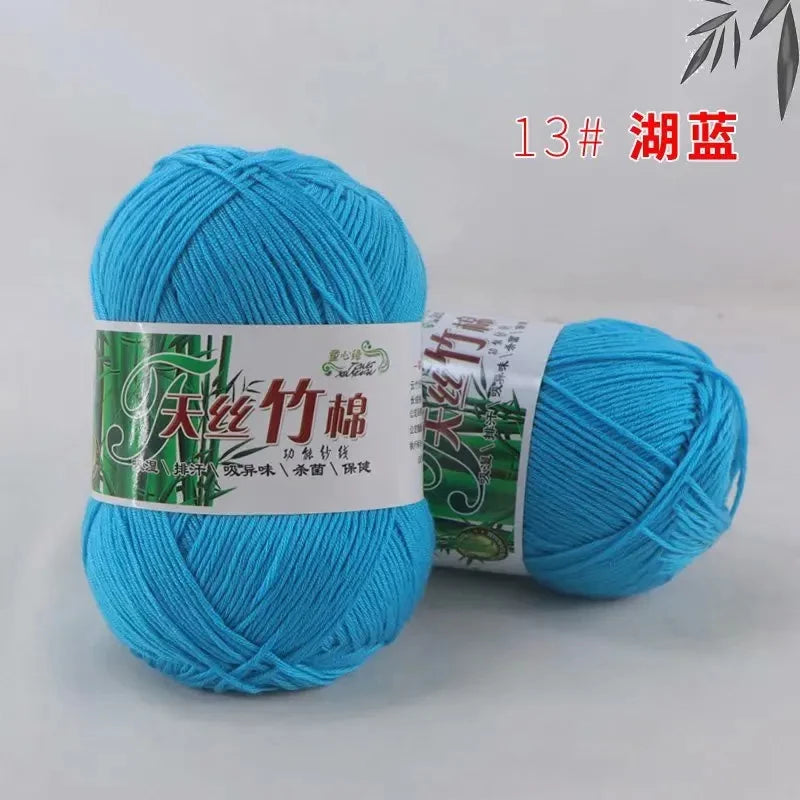 Bamboo Charcoal Cotton Yarn For Weaving 50g Ball DIY