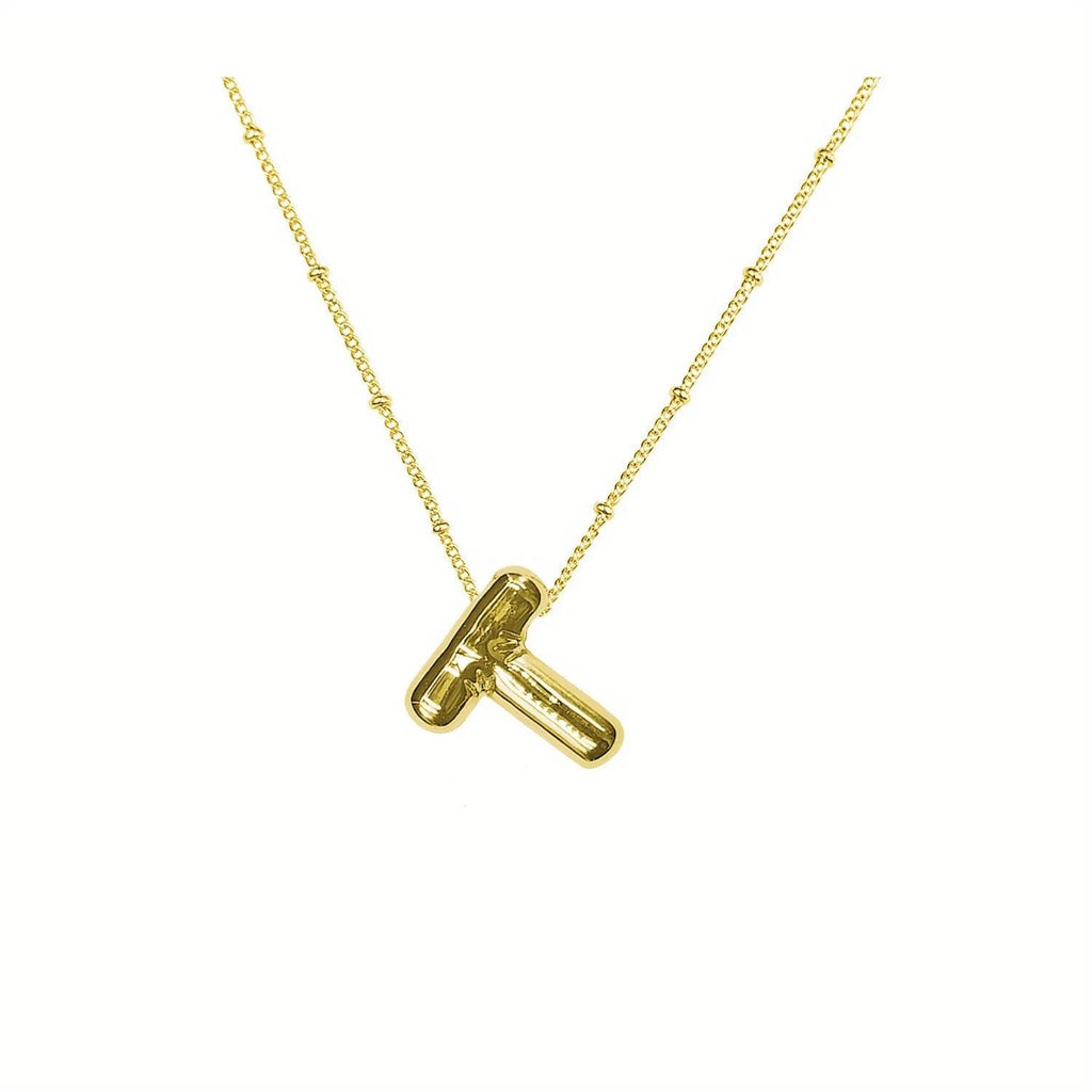 Delicate Bubble Letter Pendant Accessories Temperament Fashionable 26 English Letter Initials Pendant Necklace for Womens