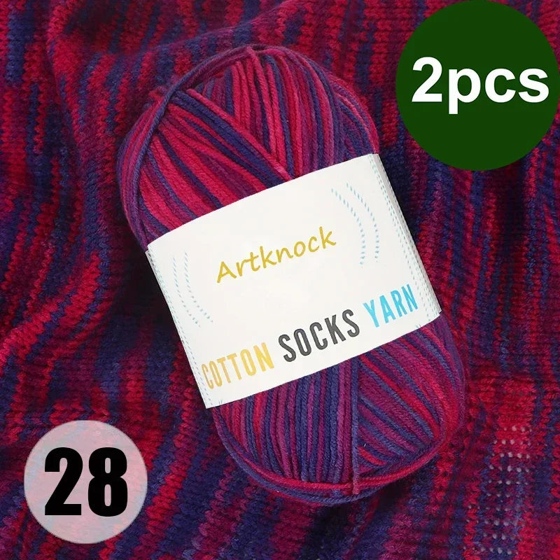 Colorful Milk Cotton Yarn For DIY Crochet Projects 2 Pcs
