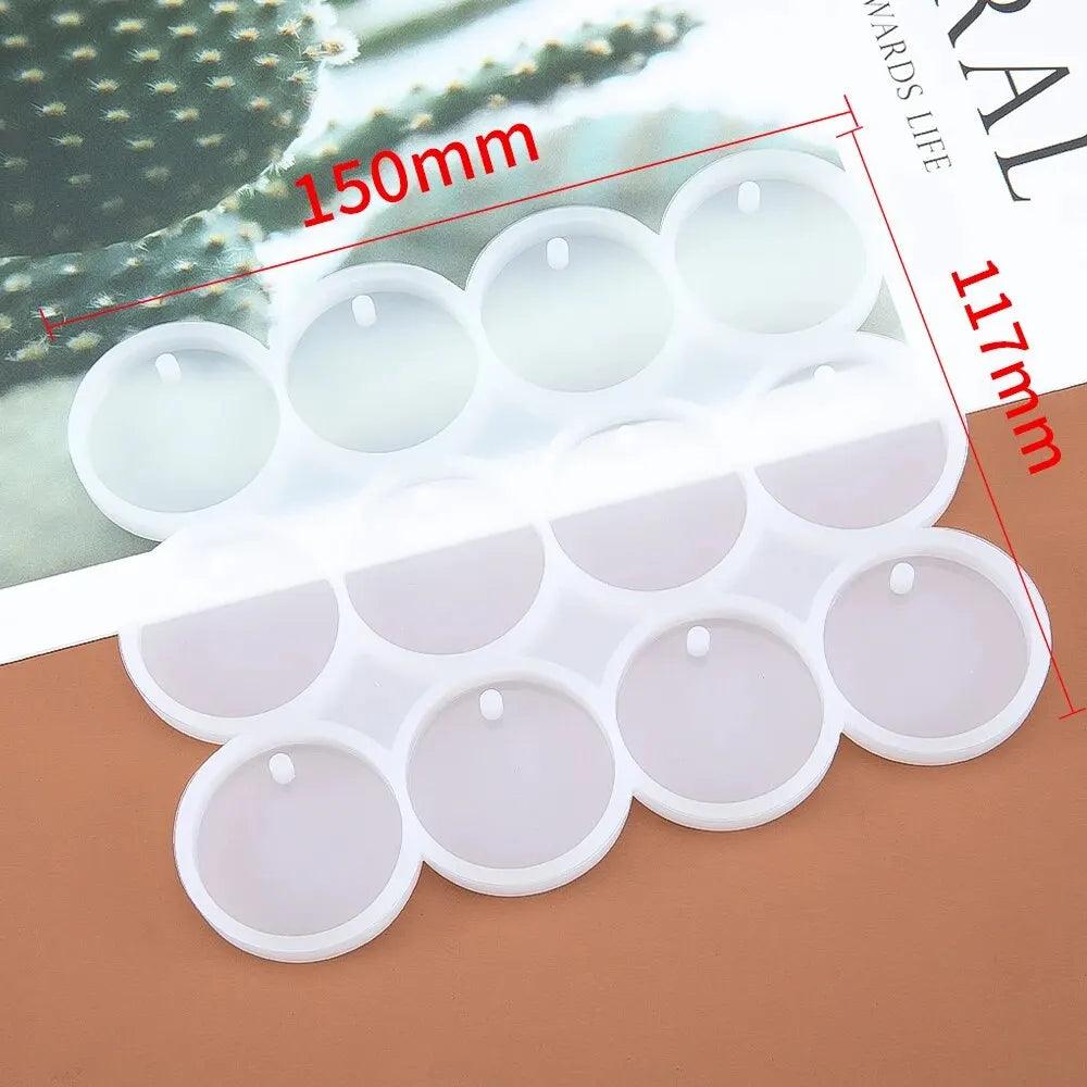 1PC Round Oval Silicone Mould DIY Epoxy Resin Mold for Jewelry Making Pendant Earrings Key Chain Accessories