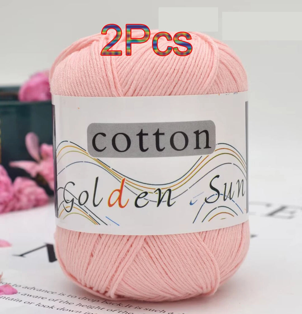 100% Cotton Yarn for Hand Knitting Soft Crochet Yarn Pack of 2 for Sweaters Blankets Hats Amigurumi Dolls and Bags